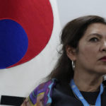 
              Elizabeth Salmon, the U.N. special rapporteur for North Korea's human rights, listens to South Korean Unification Minister Kwon Youngse's speech during their meeting at the Government Complex in Seoul, South Korea, Friday, Sept. 2, 2022. North Korea called the U.N.'s top expert on the country's human rights "a puppet" of the United States, warning Friday that it won't tolerate an American-led plot to use the rights issue to overthrow its political system. (AP Photo/Ahn Young-joon)
            