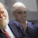 
              Clark County Public Administrator Robert "Rob" Telles, right, appears in court with attorney Travis E. Shetler, left, Thursday, Sept. 8, 2022, in Las Vegas. Telles was arrested Wednesday in the fatal stabbing of Las Vegas Review-Journal reporter Jeff German, whose investigations of the official's work preceded his primary loss in June. (AP Photo/John Locher)
            