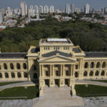 
              View of the Paulista Museum, known by Brazilians as the Ipiranga Museum in Sao Paulo, Brazil, Thursday, Sept. 1, 2022. After nearly a decade of renovations, the museum founded in 1895 by a creek where emperor Pedro I declared the nation's independence from Portugal is reopening as part of the country's bicentennial celebrations. (AP Photo/Andre Penner)
            