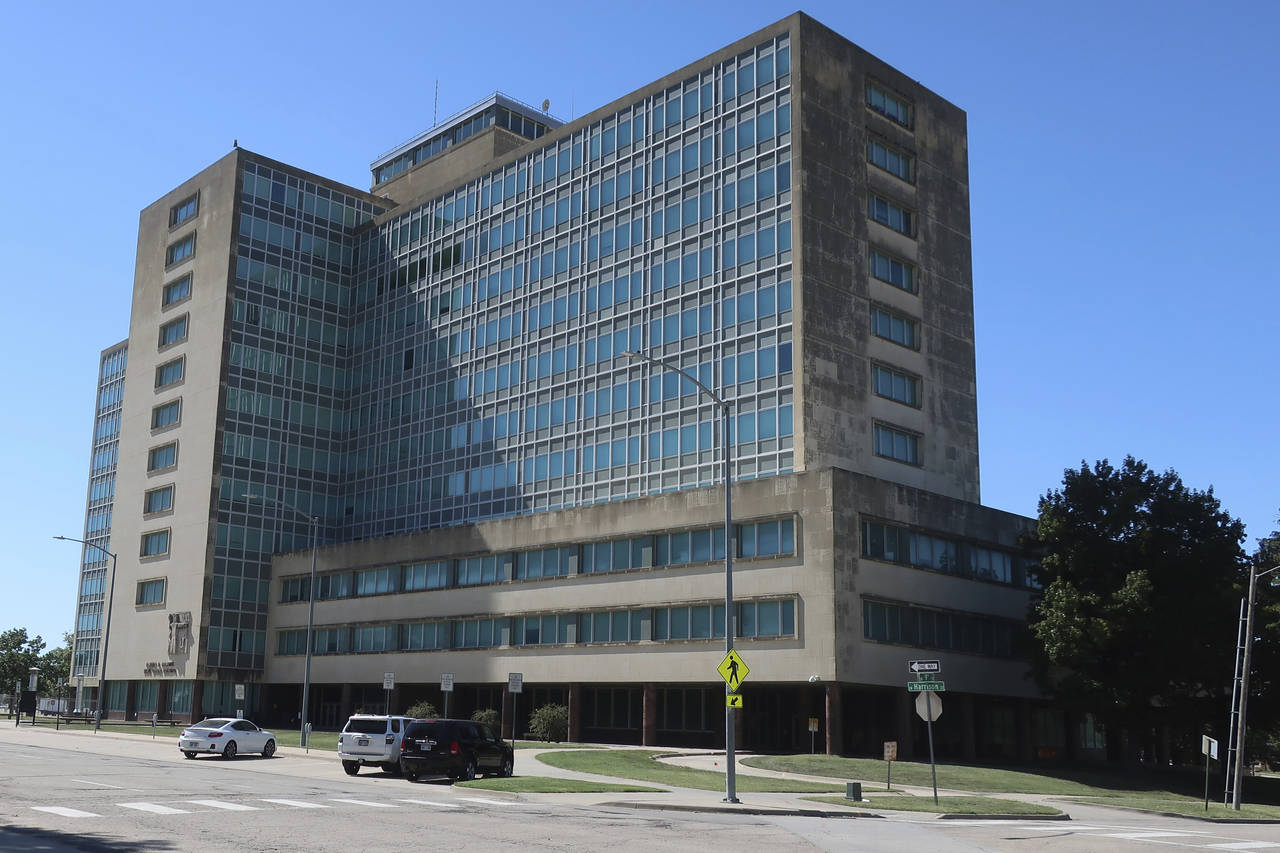 This photo from Tuesday, Sept. 20, 2022, shows the Robert B. Docking State Office building in Topek...