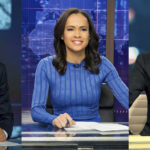 
              This combination of photos shows, from left, Tom Llamas, host of "Top Story with Tom Llamas," Linsey Davis on the set of "ABC News Live Prime with Linsey Davis," and John Dickerson, host of "CBS News Prime Time with John Dickerson." (NBC/ABC/CBS via AP)
            