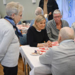 
              Swedish Prime Minister Magdalena Andersson meets with members of senior citizens organisations PRO and SPF in the city of Norrtalje, Sweden, Sunday Sept. 4, 2022. Andersson is on the campaign trail a week before the national election. She traveled by bus Sunday to communities near Stockholm seeking to win over voters concerned over gang violence and electricity bills that have risen painfully since Russia invaded Ukraine.(Jessica Gow/TTNews Agency via AP)
            