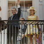 
              FILE - President Richard Nixon waves from the balcony of the Executive Mansion as he and first lady Pat Nixon, right, pose with Britain's Prince Charles, left, and Princess Anne of Britain, July 16, 1970. (AP Photo, File)
            