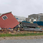 
              This photo provided by Pauline Billard shows destruction caused by Hurricane Fiona in Rose Blanche, 45 kilometers (28 miles)  east of Port aux Basques, Newfoundland and Labrador, Saturday, Sept. 24, 2022. (Pauline Billard via AP)
            