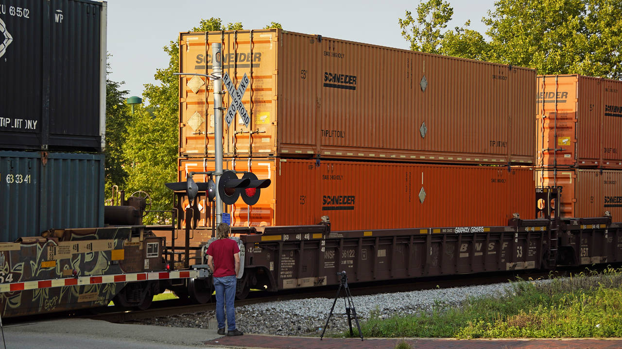 A CSX freight train runs through a crossing in Homestead, Pa., Wednesday, Sept. 14, 2022. (AP Photo...