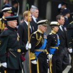 
              King Charles III and Princess Anne follow the coffin of their mother Queen Elizabeth II to Westminster Abbey for her funeral in central London, Monday, Sept. 19, 2022. The Queen, who died aged 96 on Sept. 8, will be buried at Windsor alongside her late husband, Prince Philip, who died last year. (AP Photo/Petr David Josek, Pool)
            