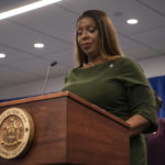 
              New York Attorney General Letitia James pauses during a press conference, Wednesday, Sept. 21, 2022, in New York. New York’s attorney general sued former President Donald Trump and his company on Wednesday, alleging business fraud involving some of their most prized assets, including properties in Manhattan, Chicago and Washington, D.C.
 (AP Photo/Brittainy Newman)
            
