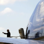 
              President Joe Biden gives a thumbs up from the top of the steps of Air Force One at General Mitchell International Airport in Milwaukee, Monday, Sept. 5, 2022. Biden visited Milwaukee and spoke at a Labor Day event to kick off a nine-week sprint to the crucial midterm elections. (AP Photo/Susan Walsh)
            