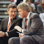 
              FILE - President Bill Clinton talks with New Jersey Gov. Jim Florio, left, prior to making an address on his national service plan at the Lewis Brown Athletic Center on the campus of Rutgers University in Piscataway, N.J., on Monday, March 1, 1993.  Florio, who narrowly lost his re-election bid in 1993 died Sunday, Sept. 25, 2022. He was 85. His law partner Doug Steinhardt and current Gov. Phil Murphy confirmed Florio died in statements on Monday.   (AP Photo/Marcy Nighswander, File)
            