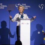 
              European Commission President Ursula von der Leyen speaks during the Global Fund's Seventh Replenishment Conference, Wednesday, Sept. 21, 2022, in New York. (AP Photo/Evan Vucci)
            