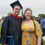 
              In this image provided by Sydnee Shipley, Jared Shipley poses for a photo with his wife, Sydnee, at his graduation from Ohio Valley University in Vienna, W.Va. in 2019. Shipley, who studied to become a preacher at the Christian university, struggled to find work after he was unable to access his transcript records, which the school said were deleted from its database after the system was hacked following the announcement of its closure in December 2021. (Sydnee Shipley via AP)
            