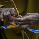 
              Sticks and cloth are used to make shelter at a camp for displaced people on the outskirts of Dollow, Somalia, on Tuesday, Sept. 20, 2022. Somalia is in the midst of the worst drought anyone there can remember. A rare famine declaration could be made within weeks. Climate change and fallout from the war in Ukraine are in part to blame. (AP Photo/Jerome Delay)
            