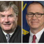 
              FILE - This combo of images provided the North Carolina Administrative Office of the Courts, left, and the Trey Allen Campaign, shows Associate Justice Sam Ervin IV, left, a Democrat and Trey Allen, currently general counsel for the state court system. The pair are running against each other running for North Carolina Supreme Court. (North Carolina Administrative Office of the Courts, left; Trey Allen Campaign right, via AP, File)
            