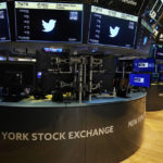 
              The symbol for Twitter appears above trading posts on the floor of the New York Stock Exchange, Tuesday, Oct. 4, 2022. Trading in shares of Twitter was halted after the stock spiked on reports that Elon Musk would proceed with his $44 billion deal to buy the company after months of legal battles.(AP Photo/Seth Wenig)
            