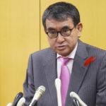 
              Japan's Minister of Digital Affairs Taro Kono speaks during a press conference in Tokyo on Oct. 13, 2022. Japan has stepped up its push to catch up on digitization by telling a reluctant public they have to sign up for digital IDs or possibly lose access to their public health insurance. (Kyodo News via AP)
            