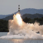 
              This photo provided on Oct. 10, 2022, by the North Korean government purports to show a missile test at an undisclosed location in North Korea, as taken sometime between Sept. 25 and Oct. 9. Independent journalists were not given access to cover the event depicted in this image distributed by the North Korean government. The content of this image is as provided and cannot be independently verified. Korean language watermark on image as provided by source reads: "KCNA" which is the abbreviation for Korean Central News Agency. (Korean Central News Agency/Korea News Service via AP)
            