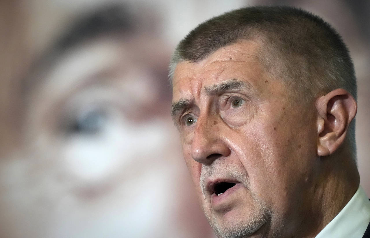 FILE - Czech Republic's Prime Minister and leader of centrist ANO (YES) movement Andrej Babis addre...
