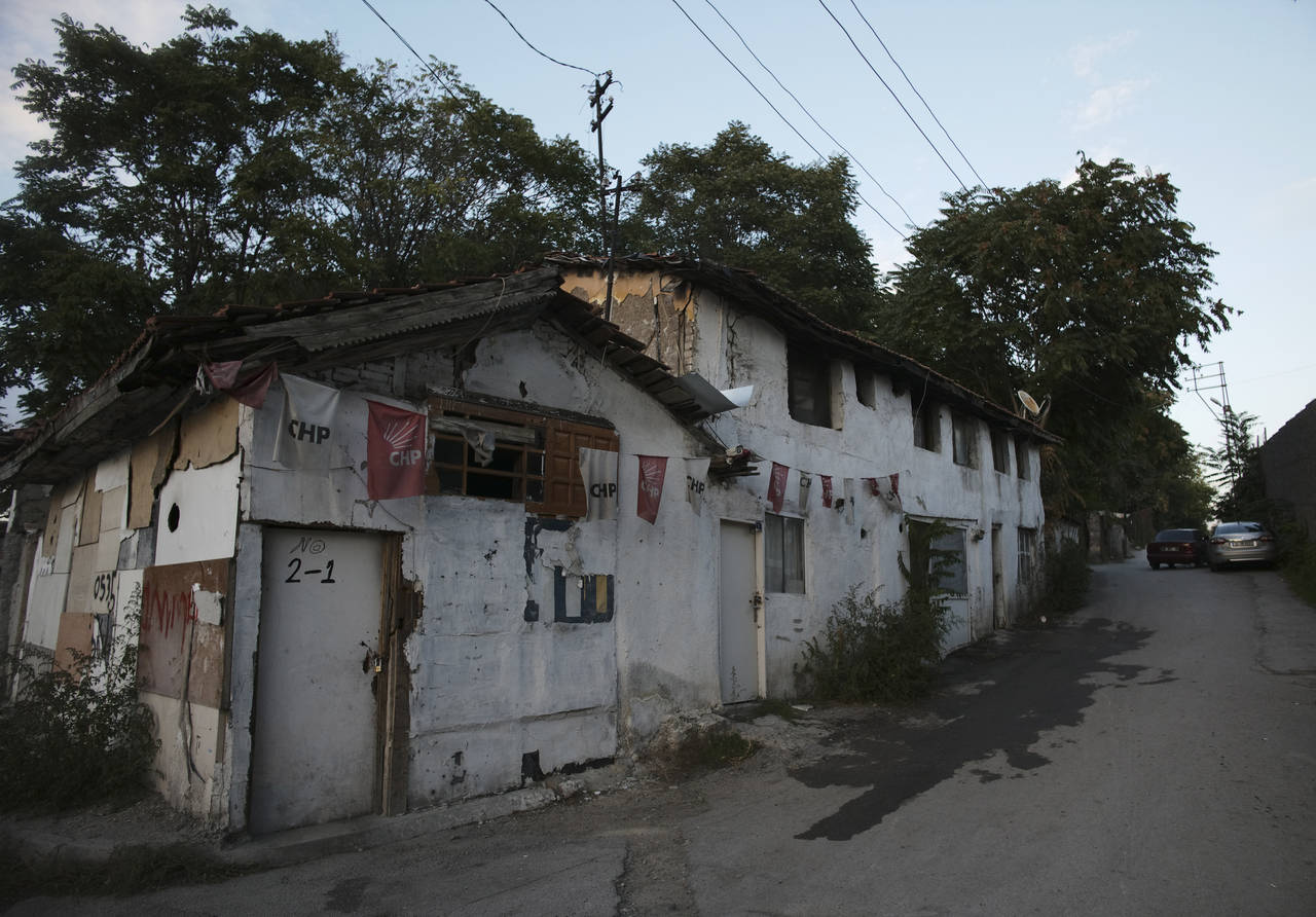 Nearly abandoned houses where Syrian migrants live in Ulus district, the old part of Turkish capita...