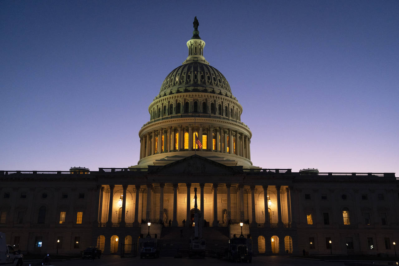 FILE - The U.S. Capitol is seen at sunset on Capitol Hill in Washington, Sept. 8, 2022. Democrats h...