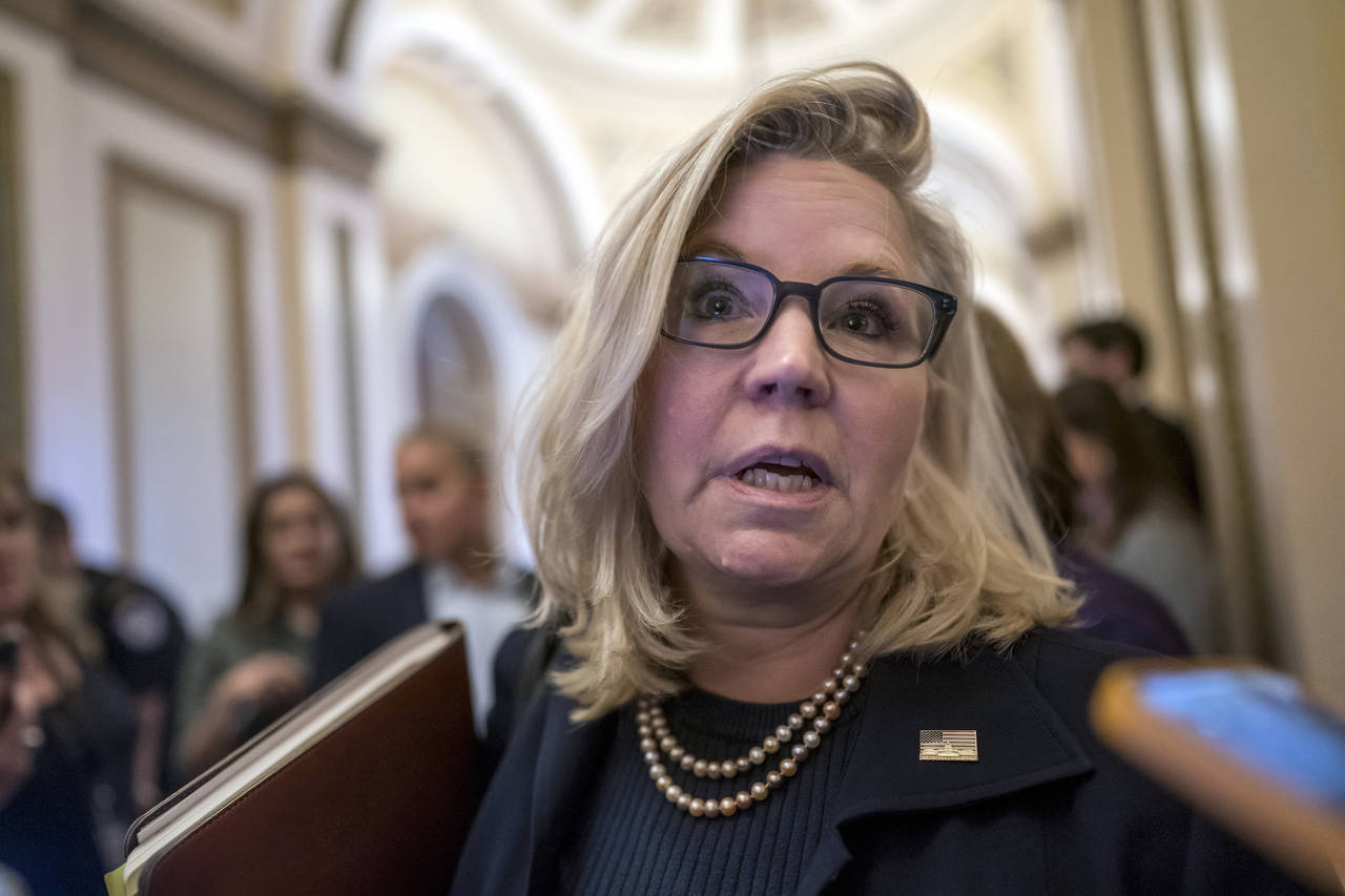 Rep. Liz Cheney, R-Wyo., vice-chair of the House committee investigating the Jan. 6, 2021, attack o...