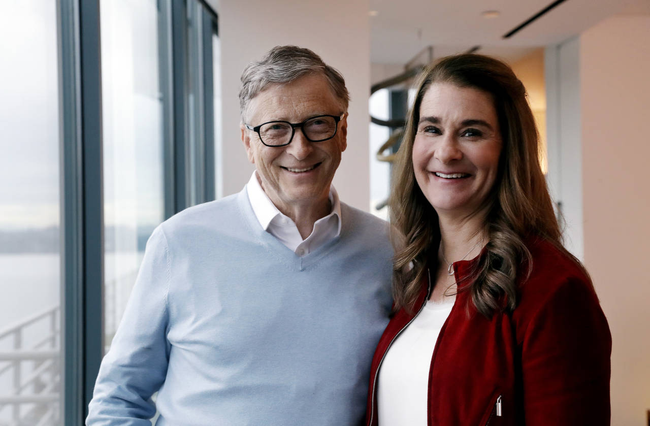 FILE - In this Feb. 1, 2019 photo, Bill and Melinda Gates pose for a photo in Kirkland, Wash. The B...
