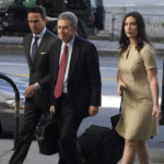 
              Attorneys Alan Jackson, left, Mark Werksman, center, and Jacqueline Sparagna, representing Harvey Weinstein, arrive at the Los Angeles County Superior Court Monday, Oct. 24, 2022, in Los Angeles. A jury of nine men and three women has been selected in the Los Angeles rape and sexual assault trial of Harvey Weinstein, and opening statements are set to start Monday. (AP Photo/Marcio Jose Sanchez)
            
