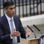 
              New British Prime Minister Rishi Sunak speaks at Downing Street in London, Tuesday, Oct. 25, 2022, after returning from Buckingham Palace where he was formally appointed to the post by Britain's King Charles III. (AP Photo/Kin Cheung)
            