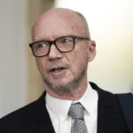 
              Film director Paul Haggis exits the courtroom for a lunch break, Wednesday, Oct. 19, 2022, in New York. Jurors are getting their first look at a lawsuit that pits Oscar-winning moviemaker Haggis against a publicist who alleges that he raped her. He says their 2013 encounter was consensual. (AP Photo/Julia Nikhinson)
            