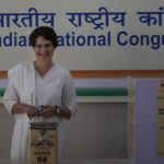 
              Priyanka Gandhi Vadra, general secretary of the All India Congress Committee in charge of Uttar Pradesh, casts her vote for congress party president elections, in New Delhi, Monday, Oct. 17, 2022. India’s main opposition Congress party voted to elect a new president Monday, with members of its dominant Nehru-Gandhi dynasty staying out of the race. (AP Photo/Manish Swarup)
            