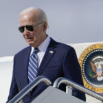 
              President Joe Biden exits Air Force One as he arrives at Hancock Field Air National Guard Base in Mattydale, N.Y., Thursday, Oct. 27, 2022. Biden traveling to visit the Micron chip facility in Syracuse, N.Y. (AP Photo/Manuel Balce Ceneta)
            