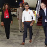 
              Britain's Prime Minister Rishi Sunak, second right, arrives in Sharm el-Sheikh, Egypt, to attend the COP27 Climate Summit, Sunday, Nov. 6, 2022. (Stefan Rousseau/Pool Photo via AP)
            