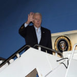
              President Joe Biden waves as he boards Air Force One upon departure, Thursday, Nov. 10, 2022, at Andrews Air Force Base, Md. Biden is en route to Egypt, Cambodia and Indonesia. (AP Photo/Alex Brandon)
            