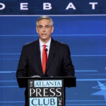 
              Georgia Secretary of State Brad Raffensperger during the Atlanta Press Club Loudermilk-Young Debate Series in Atlanta on Tuesday, Oct. 18, 2022. (AP Photo/Ben Gray)
            