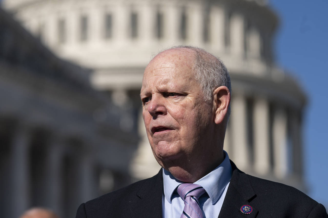 FILE - Rep. Tom O'Halleran, D-Ariz., speaks with reporters about the Violent Incident Clearance and...
