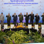 
              From left to right, Brunei Second Defense Minister Halbi Mohammad Yussof, Indonesian Defense Minister Prabowo Subianto, Laos' Defense Minister Chansamone Chanyalath, Malaysia's Defense Ministry Secretary-General Muez Abdul Aziz, Cambodia's Defense Minister Tea Banh, Philippine Defense Undersecretary Jose Faustino Jr., Singapore's Minister of Defense Ng Eng Hen, Thailand's Defense Minister Gen. Prawit Wongsuwon,  Vietnam's Defense Minister General Phan Van Giang  and ASEAN Secretary General Lim Jock Hoi, pose during a group photo during ASEAN Defense Ministers' Meeting Retreat in Siem Reap, Cambodia, Tuesday, Nov. 22, 2022. (AP Photo/Heng Sinith)
            