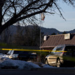 
              The sun sets on Club Q on Monday, Nov. 21, 2022, in Colorado Springs, Colo. A gunman entered the gay nightclub on Saturday night, killing five people and injuring over a dozen others.  (AP Photo/Parker Seibold)
            