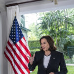 
              Vice President Kamala Harris speaks to members of the media after holding a roundtable with environmental and clean energy leaders at Chief of Mission Residence in Bangkok, Thailand, on Sunday, Nov. 20, 2022. (Haiyun Jiang/The New York Times, Pool)
            