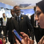 
              Rwanda's President Paul Kagame heads to the plenary session of the COP27 U.N. Climate summit in Sharm el-Sheikh, Egypt, Monday, Nov. 7, 2022. (AP Photo/Peter Dejong)
            