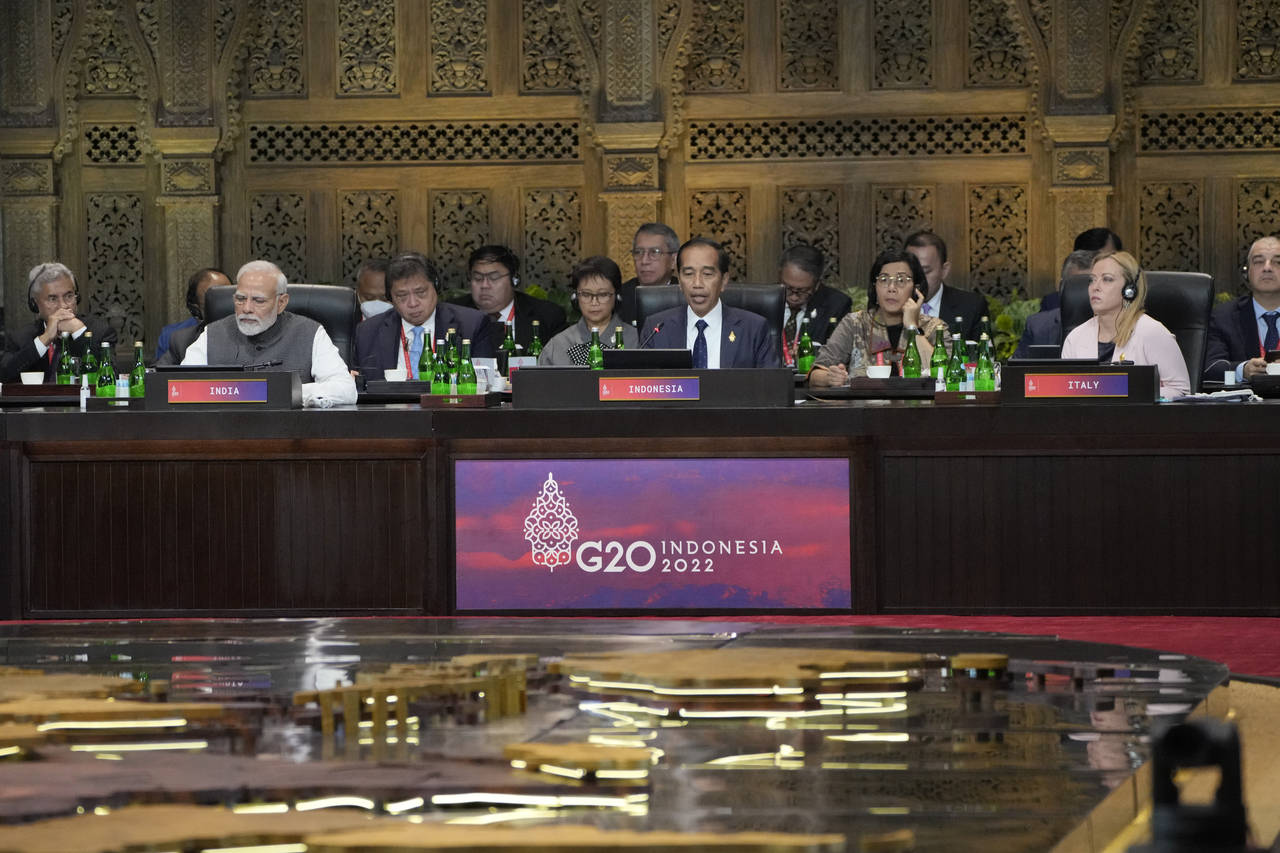 Indonesia President Joko Widodo speaks during the G20 leaders summit in Nusa Dua, Bali, Indonesia, ...
