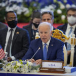 
              U.S. President Joe Biden speaks during the ASEAN - U.S. summit in Phnom Penh, Cambodia, Saturday, Nov. 12, 2022. (AP Photo/Vincent Thian)
            
