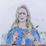 
              In this courtroom artist sketch, Jennifer Siebel Newsom, a documentary filmmaker and the wife of California Gov. Gavin Newsom, testifies at the trial of Harvey Weinstein in Los Angeles, Monday, Nov. 14, 2022. (Bill Robles via AP)
            