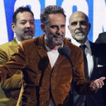 
              Jorge Drexler accepts the award for record of the year for "Tocarte" at the 23rd annual Latin Grammy Awards at the Mandalay Bay Michelob Ultra Arena on Thursday, Nov. 17, 2022, in Las Vegas. (AP Photo/Chris Pizzello)
            