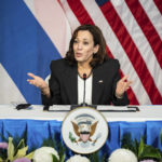 
              U.S. Vice President Kamala Harris holds a roundtable with environmental and clean energy leaders at Chief of Mission Residence in Bangkok, Thailand, on Sunday, Nov. 20, 2022. (Haiyun Jiang/The New York Times, Pool)
            