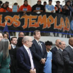 
              New York City Mayor Eric Adams, bottom right, speaks at an event in the Queens Museum in New York, Wednesday, Nov. 16, 2022. Adams was announcing the construction of a new soccer stadium, along with thousands of units of affordable housing, in the dilapidated section of Queens known as Willets Point. (AP Photo/Seth Wenig)
            