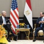 
              President Joe Biden speaks during a meeting with Egyptian President Abdel Fattah el-Sisi at the COP27 U.N. Climate Summit, Friday, Nov. 11, 2022, at Sharm el-Sheikh, Egypt. (AP Photo/Alex Brandon)
            