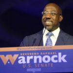 
              Democratic Sen. Raphael Warnock speaks during an election night watch party on Tuesday, Nov. 8, 2022, in Atlanta. (AP Photo/John Bazemore)
            