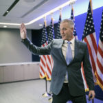 
              Rep. Sean Patrick Maloney, D-N.Y., chairman of the Democratic Congressional Campaign Committee, departs after speaking to reporters on the morning after the midterm election, in Washington, Wednesday, Nov. 9, 2022. (AP Photo/J. Scott Applewhite)
            