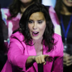 
              Michigan Democratic Gov. Gretchen Whitmer speaks during Election Night, Tuesday, Nov. 8, 2022 in Detroit. (AP Photo/Carlos Osorio)
            