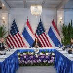 
              U.S. Vice President Kamala Harris holds a roundtable with environmental and clean energy leaders at Chief of Mission Residence in Bangkok, Thailand, on Sunday, Nov. 20, 2022. (Haiyun Jiang/The New York Times, Pool)
            