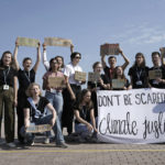 
              Climate activists participate in a demonstration at the designated protest zone for the COP27 U.N. Climate Summit, Tuesday, Nov. 15, 2022, in Sharm el-Sheikh, Egypt. (AP Photo/Nariman El-Mofty)
            